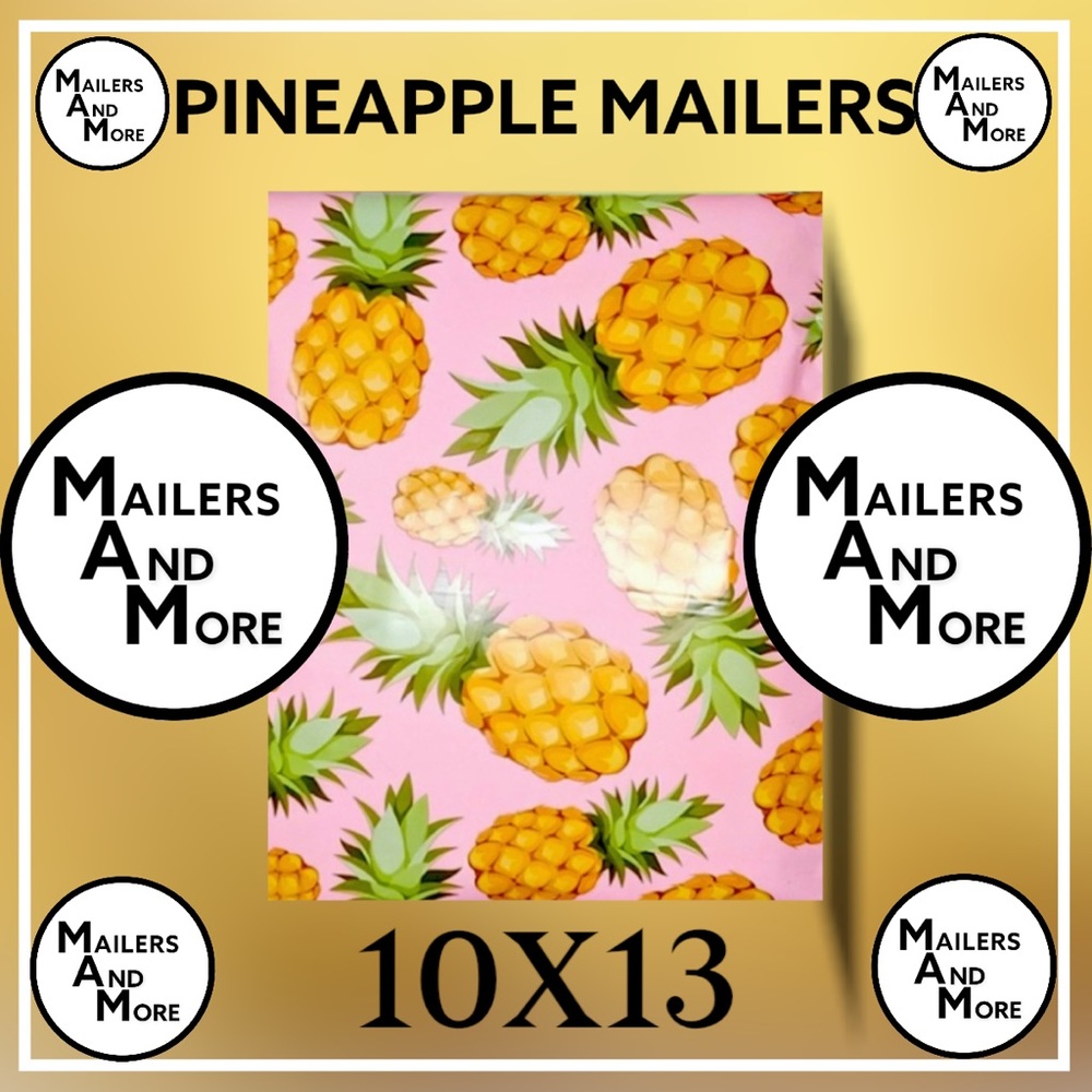 25 10X13 Poly Mailers Pineapple PRICE IS FIRM - Picture 8 of 15